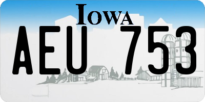 IA license plate AEU753