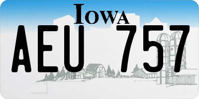 IA license plate AEU757