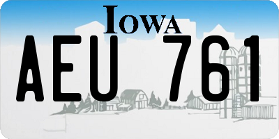 IA license plate AEU761