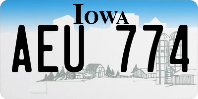 IA license plate AEU774