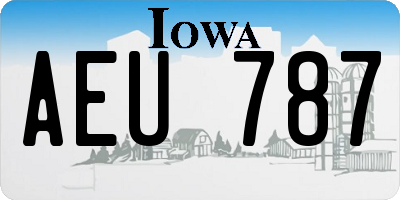 IA license plate AEU787