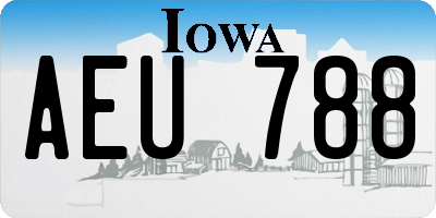 IA license plate AEU788
