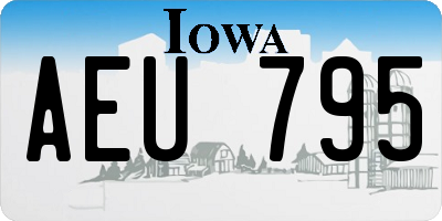 IA license plate AEU795