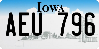 IA license plate AEU796