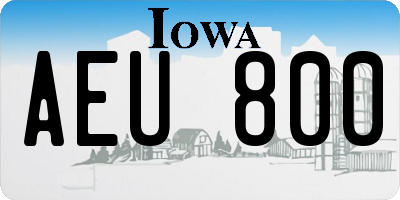 IA license plate AEU800