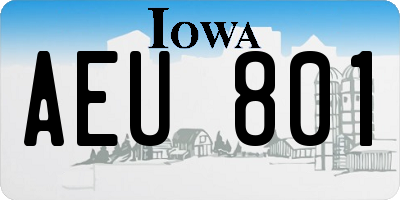 IA license plate AEU801