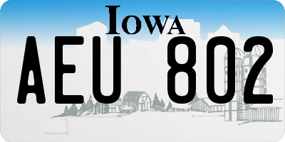 IA license plate AEU802
