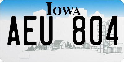 IA license plate AEU804