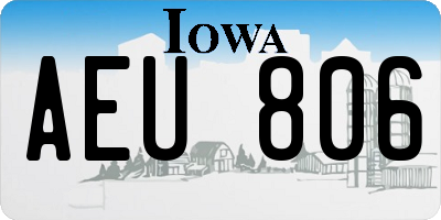 IA license plate AEU806