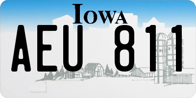 IA license plate AEU811