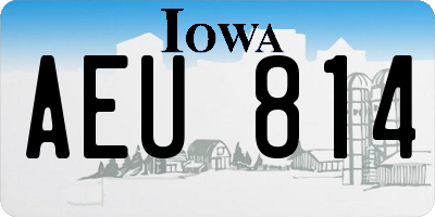 IA license plate AEU814