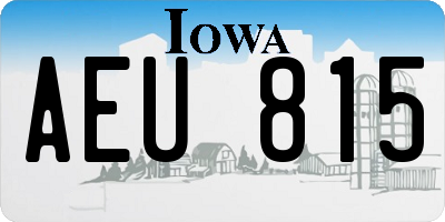 IA license plate AEU815