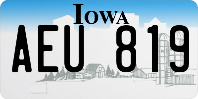 IA license plate AEU819