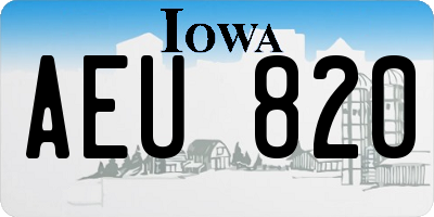 IA license plate AEU820