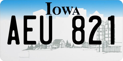 IA license plate AEU821