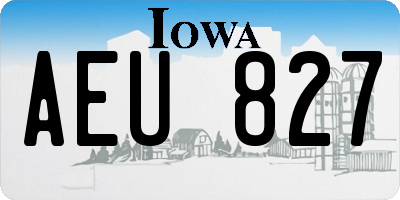 IA license plate AEU827