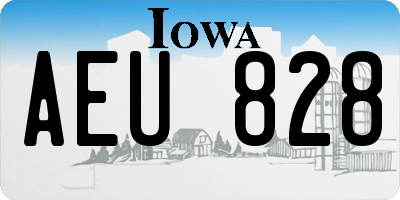 IA license plate AEU828