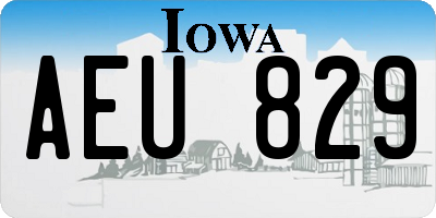 IA license plate AEU829