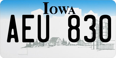 IA license plate AEU830