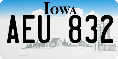 IA license plate AEU832