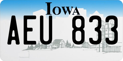 IA license plate AEU833