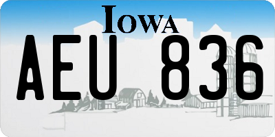 IA license plate AEU836