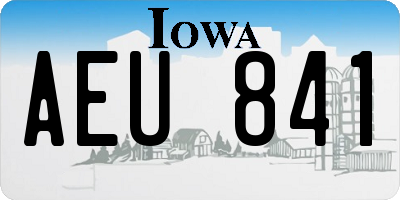 IA license plate AEU841