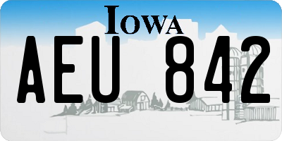 IA license plate AEU842