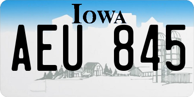 IA license plate AEU845