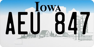 IA license plate AEU847