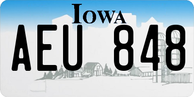 IA license plate AEU848