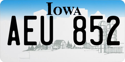 IA license plate AEU852
