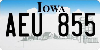 IA license plate AEU855