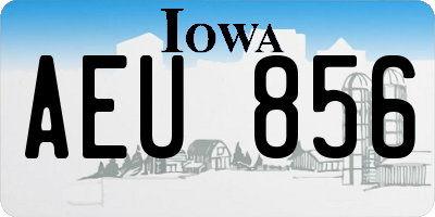 IA license plate AEU856