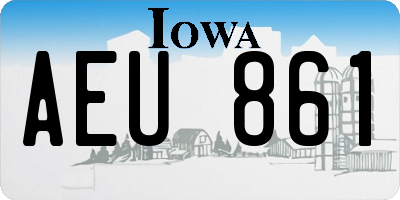 IA license plate AEU861