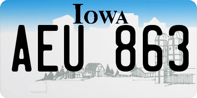 IA license plate AEU863