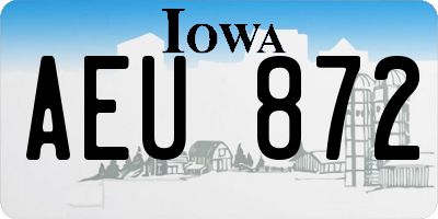 IA license plate AEU872