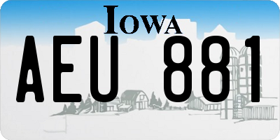 IA license plate AEU881