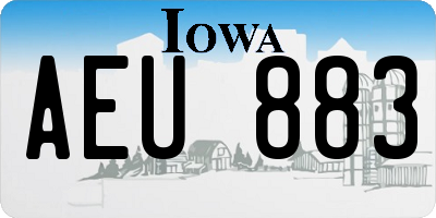 IA license plate AEU883