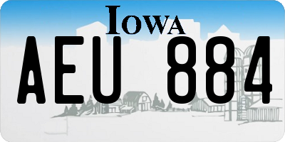 IA license plate AEU884