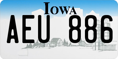 IA license plate AEU886