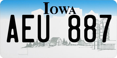 IA license plate AEU887