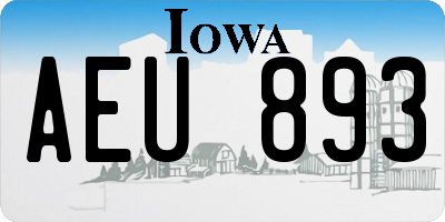 IA license plate AEU893