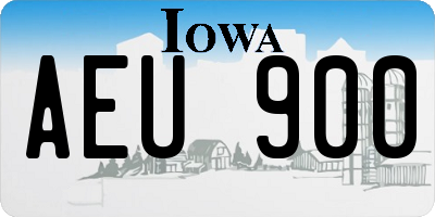 IA license plate AEU900