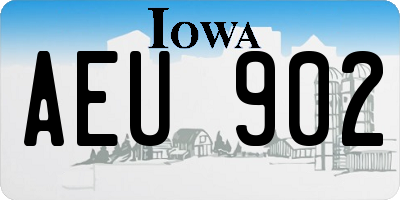 IA license plate AEU902
