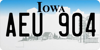 IA license plate AEU904
