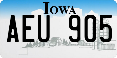 IA license plate AEU905