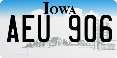 IA license plate AEU906