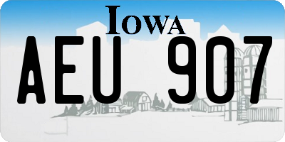 IA license plate AEU907