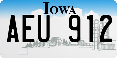 IA license plate AEU912